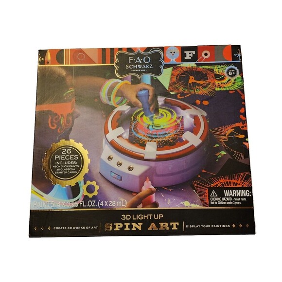 FAO Schwarz Other - FAO Schwarz 3d Light Up Spin Art 26 Pieces Neon Glow Christmas Girt Kids Unisex